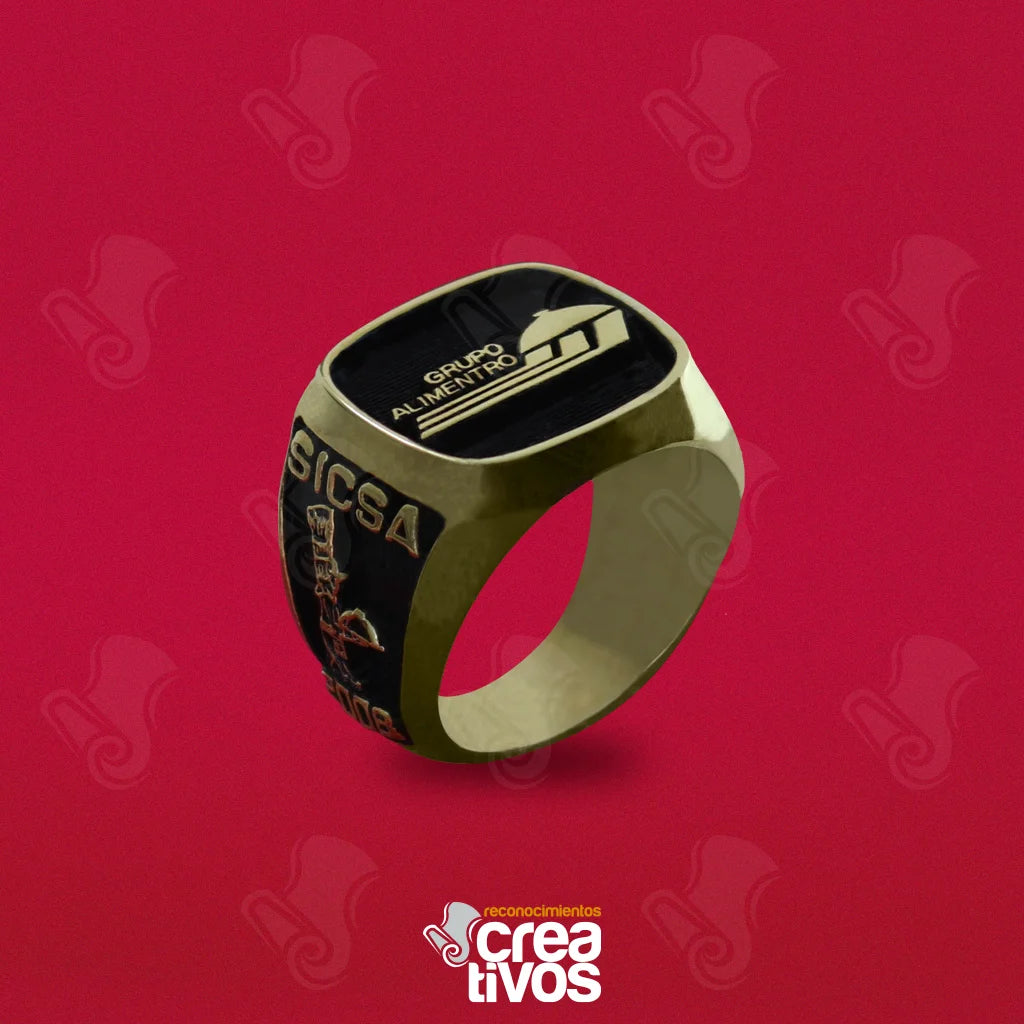 Anillo Personalizado Dorado para Grupo Alimentro