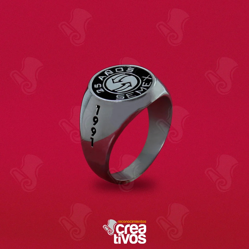 Anillo Personalizado Plateado para SEMEX