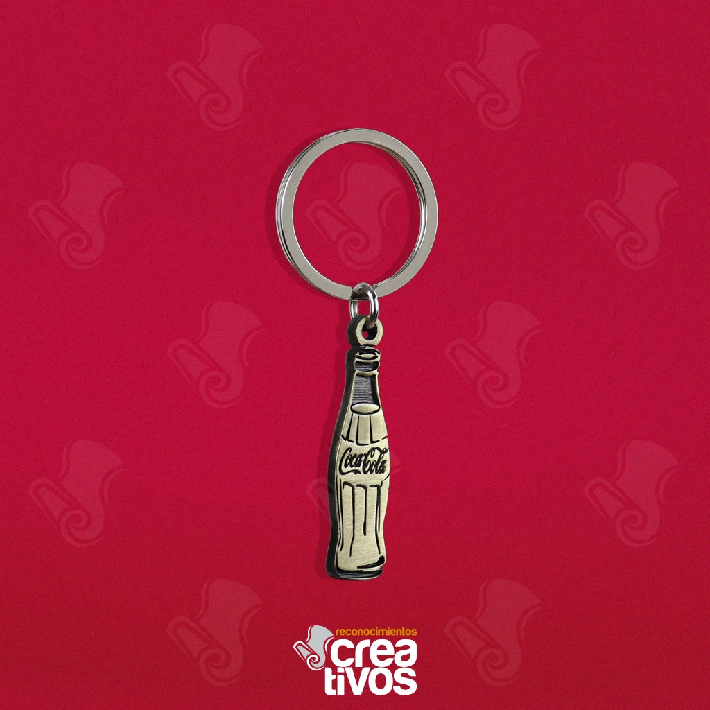 Llavero Personalizado Dorado de Coca Cola