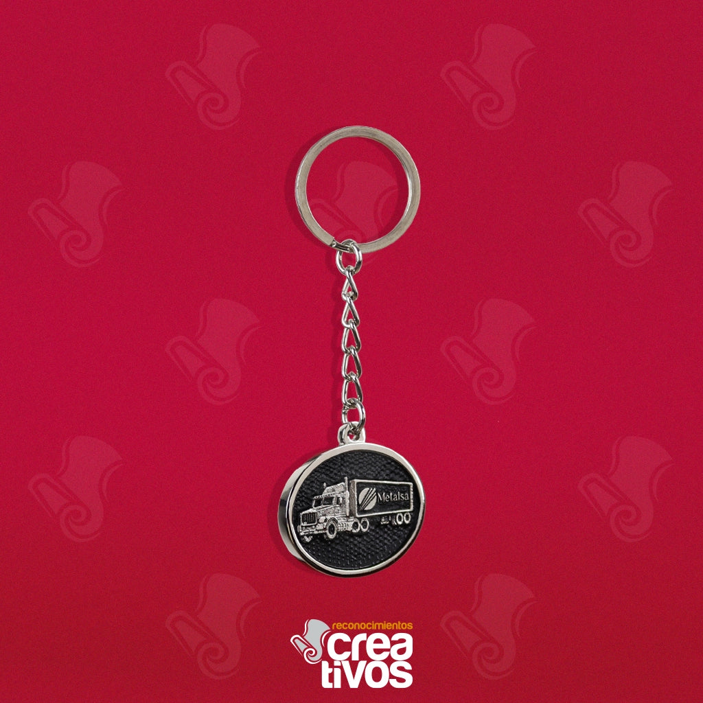 Llavero Personalizado Plateado Ovalado de Metalsa