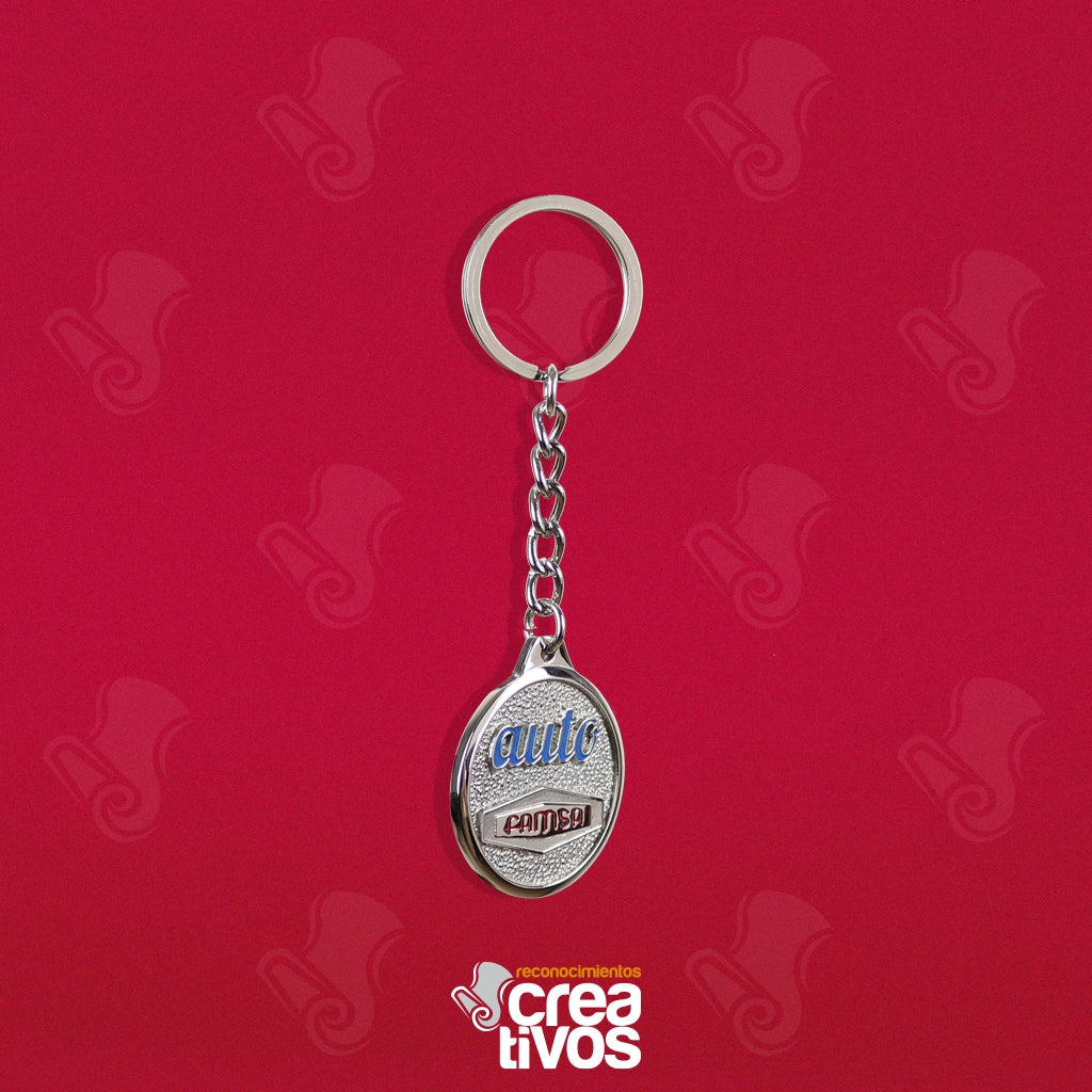 Llavero Personalizado Plateado con Color de Auto Famsa