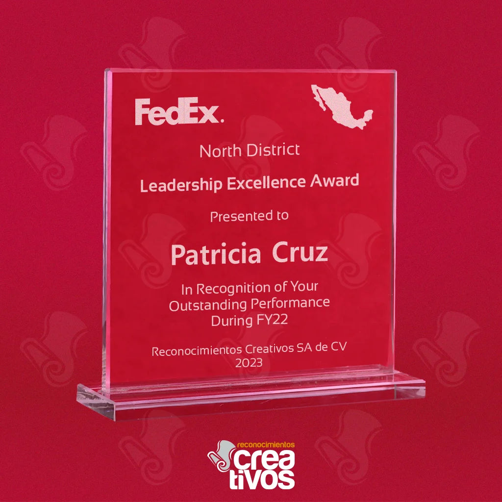 Reconocimiento de Vidrio Grabado Personalizado Cuadrado