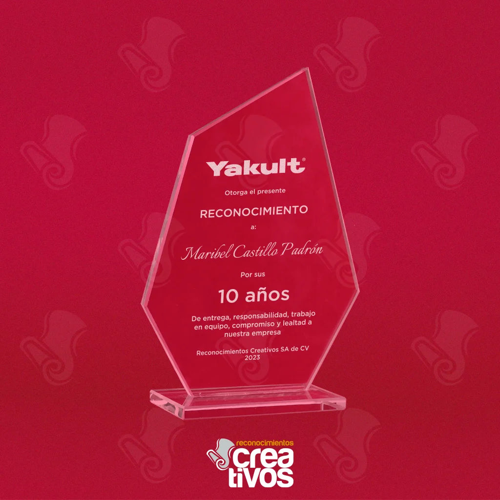 Reconocimiento de Vidrio Grabado Personalizado Punta de Flecha