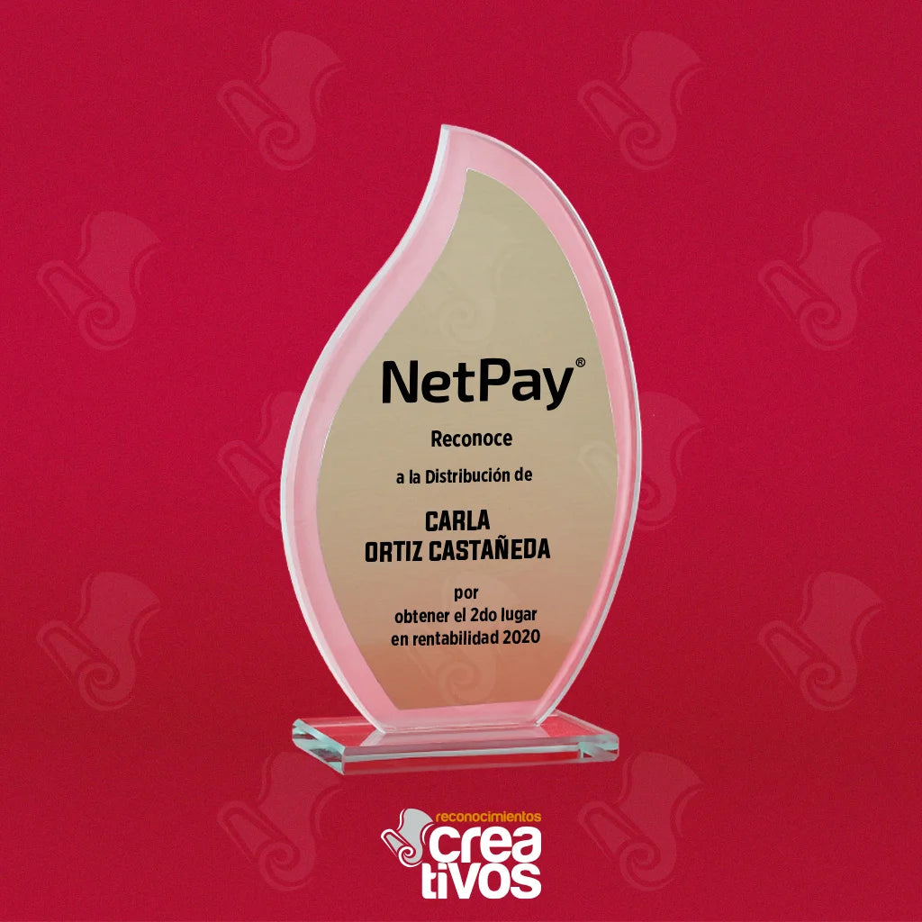 Reconocimiento de Vidrio Impreso Personalizado Gota