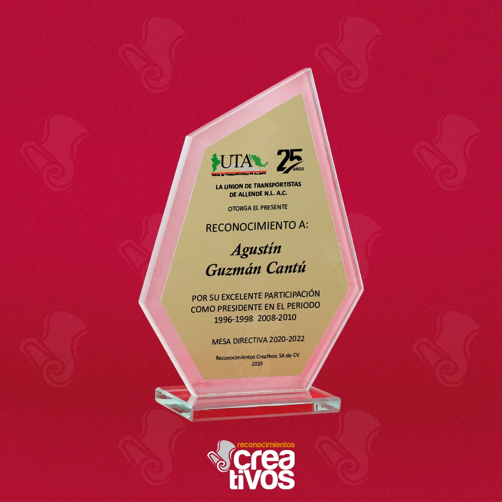 Reconocimiento de Vidrio Impreso Personalizado Punta de Flecha