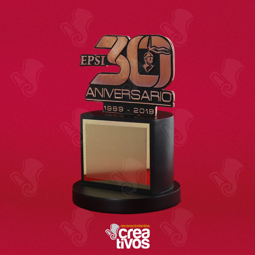 Reconocimiento Metálico Diseño 30 Aniversario EPSI Cobre