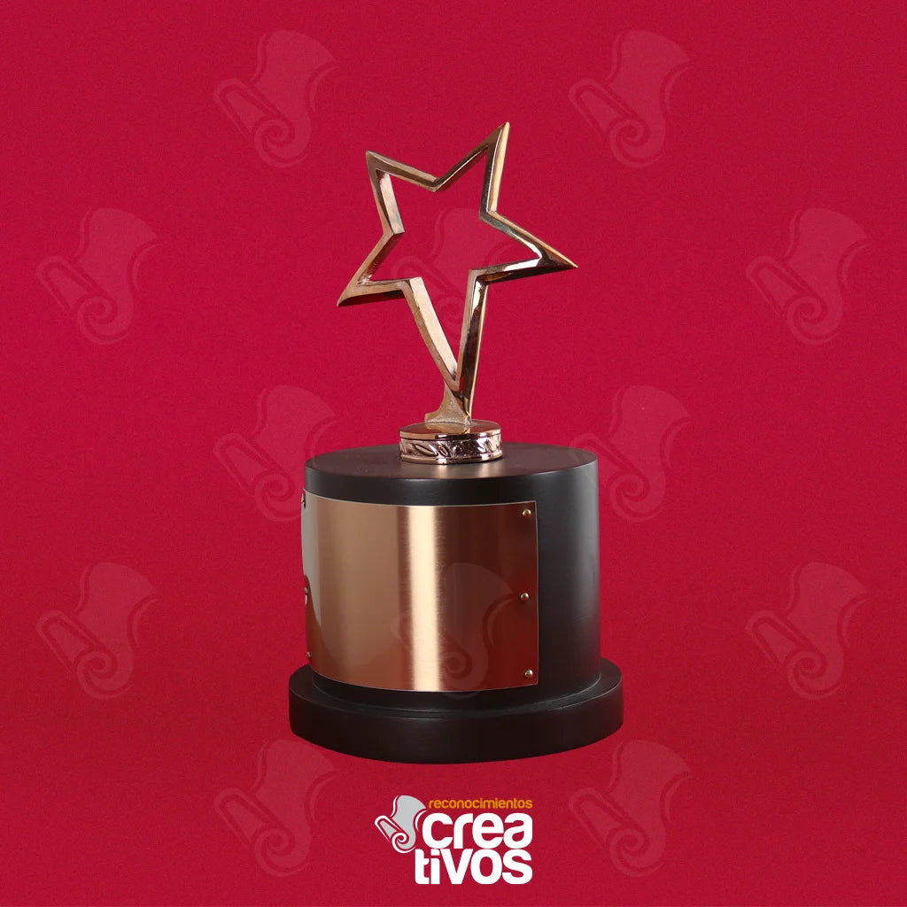 Reconocimiento Metálico Estrella Calada Cobre