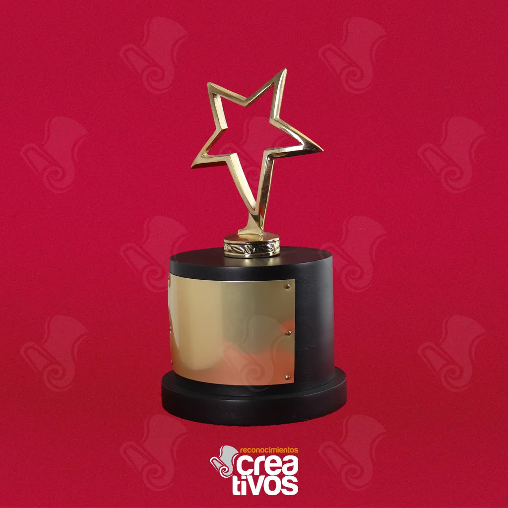 Reconocimiento Metálico Estrella Calada Dorada