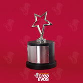 Reconocimiento Metálico Estrella Calada Plateada