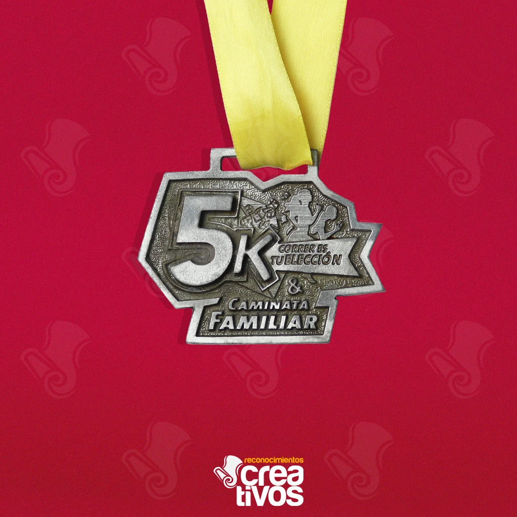 Medalla Personalizada de 5K Correr es tu elección & Caminata Familiar