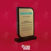 Reconocimiento de Madera Personalizado Rectangular Redondeado Acabado Café