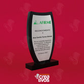 Reconocimiento de Madera Personalizado Insignia Ovalada Acabado Negro